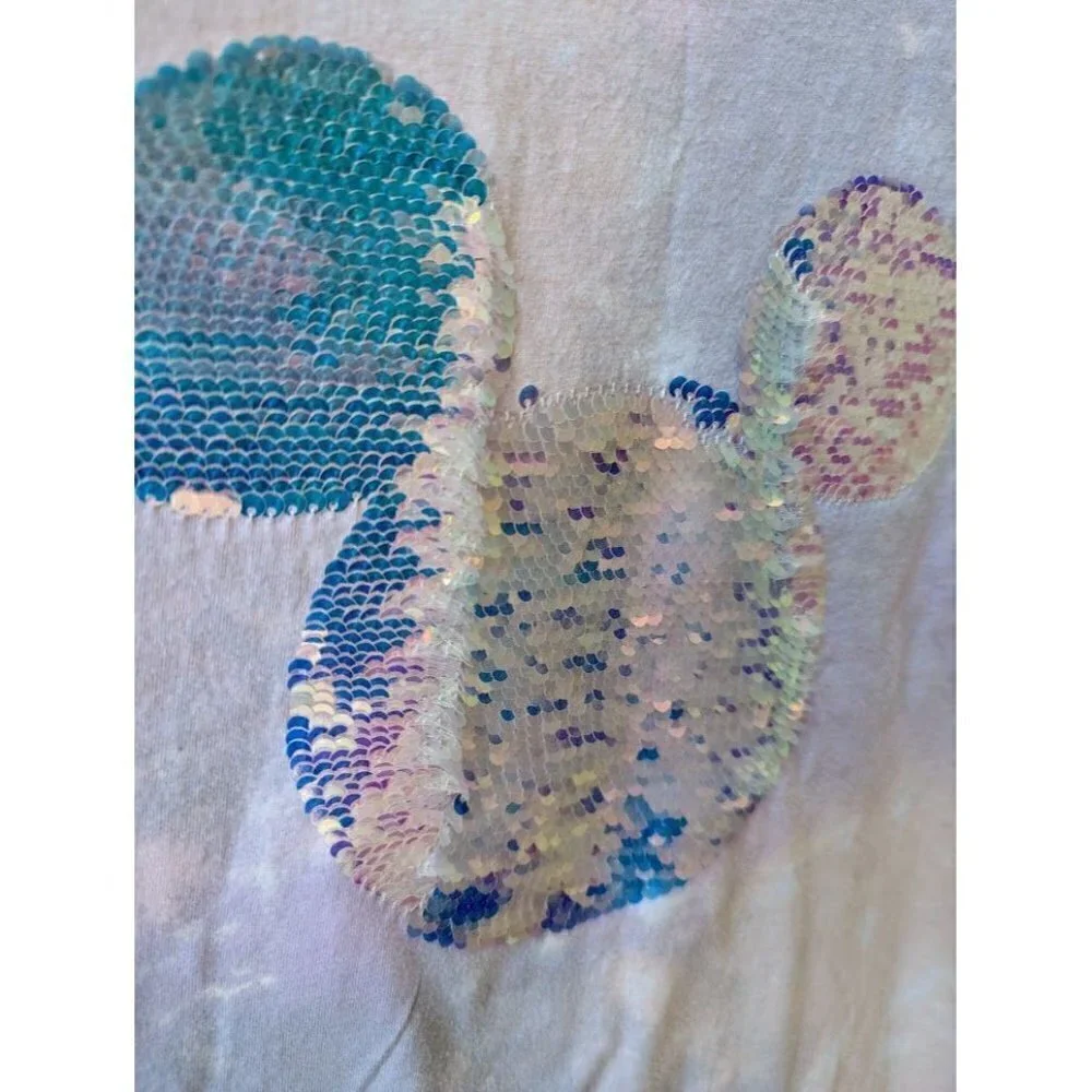 Gap Disney Collab Sequin Mickey Pastel Tie Dye Tee Girls XL